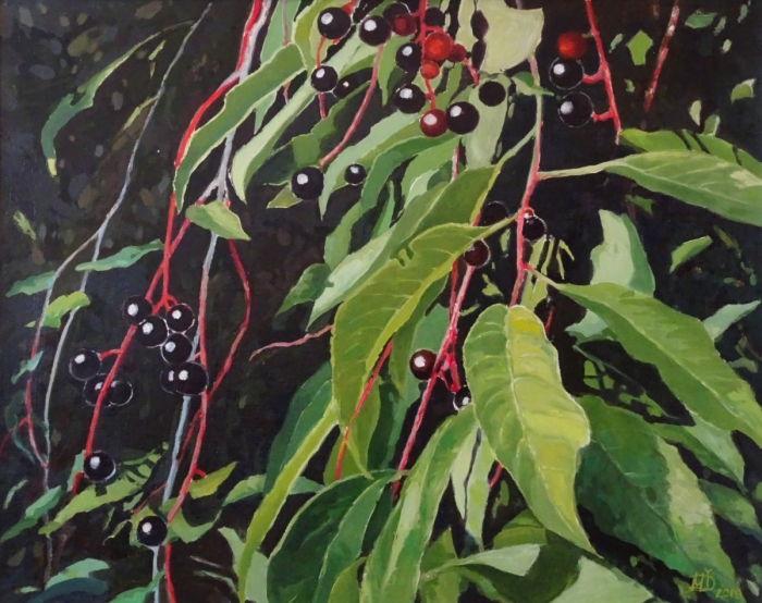 Bird Cherries, oil, 60x75, Małgorzata Domańska